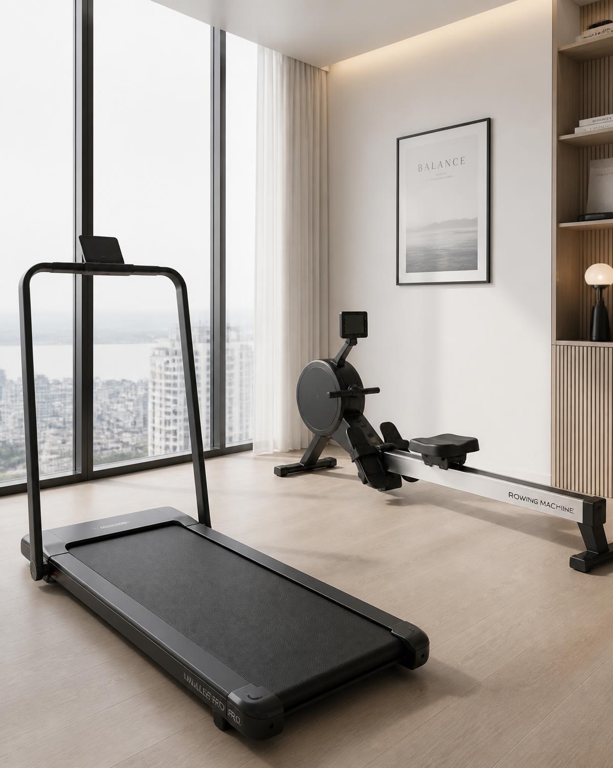 Cardio equipment in a modern home